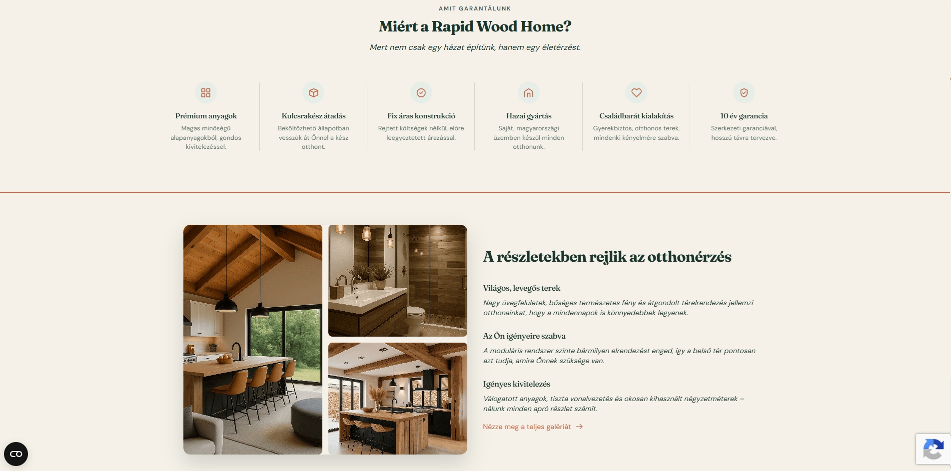 Rapid Wood Home landing oldal referencia 2